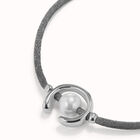 Black cord bracelet with a pearl
